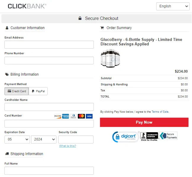 GlucoBerry™ Secure Checkout